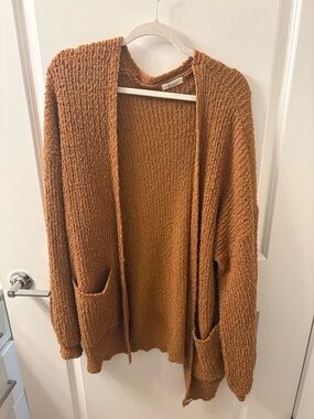 Cozy Open-Front Women’s Cardigan Sweater - Rust